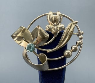 Sterling Silver Flower Brooch