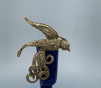 Sterling Silver Marcasite Bird Brooch