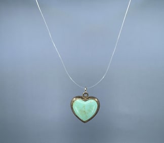 Turquoise Sterling Silver Heart Pendant