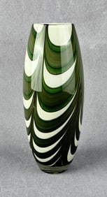 Art Glass Pulled Feather Swirl Vase