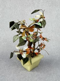 Chinese Jade Semi Precious Gemstone Tree