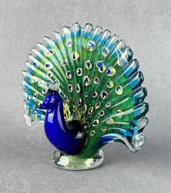 Murano Art Glass Peacock Paperweight