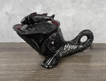 Summit Glass Dolphin Fish Dish