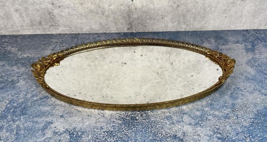 Mirrored Vanity Perfume Tray Stand Plateau