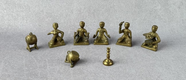 Thai Bronze Miniature Scale Weight Set