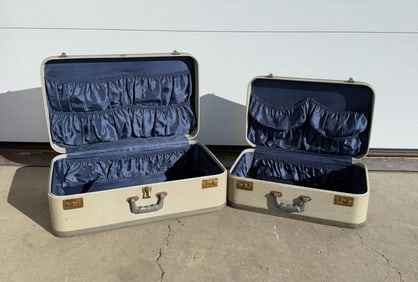 Mid Century Travel Luggage Suitcases Set