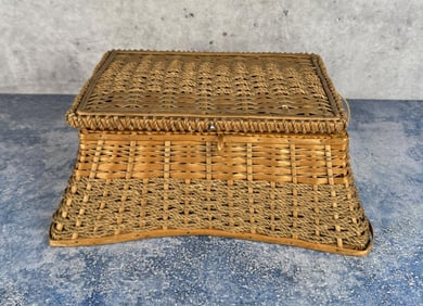 Antique Wicker Sewing Basket
