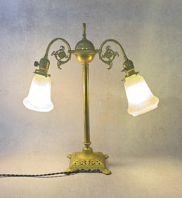 Antique Brass Banker's Lamp