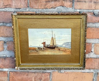 Antique Sailing Ship Watercolor Painting