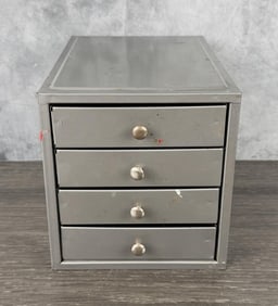 Antique Metal Organizer Cabinet