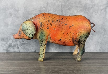 Metal Garden Pig