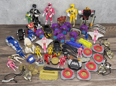 Collection of Mighty Morphin Power Rangers Toys
