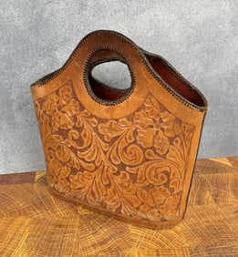 Vintage Tooled Leather Cowgirl Purse Bag