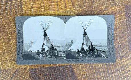 Snake Indian Children Stereoview