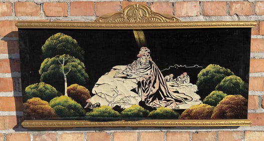 Mid Century Jesus Velvet Painting