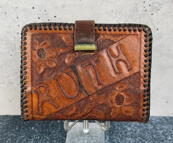 Vintage Tooled Leather Cowboy Wallet