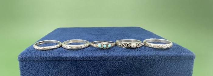 Navajo and Taxco Sterling Silver Rings