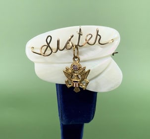 WW2 Sister in Service Mother Of Pearl Brooch