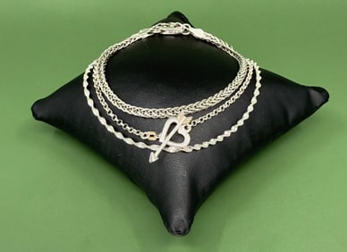 Group Of Sterling Silver Bracelets