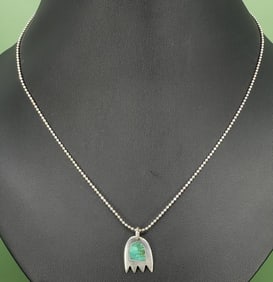Zuni Inlaid Sterling Silver Necklace