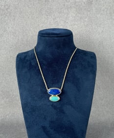 Sterling Silver Turquoise Lapis Necklace