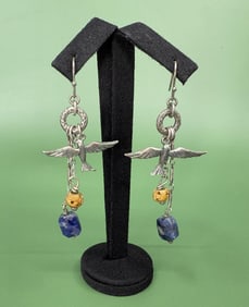 Sterling Silver Sodalite Earrings