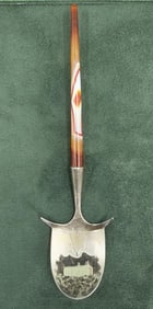 Agate Handle Shovel Sterling Souvenir Spoon