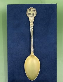 Swastika Whirling Log Sterling Souvenir Spoon