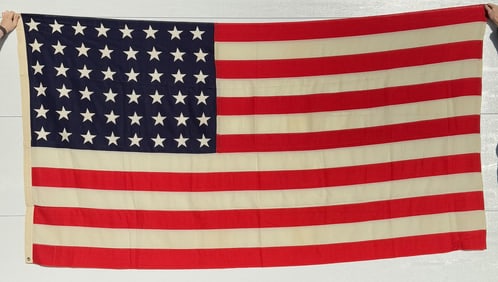 WW2 48 Star US American Flag Battle Carried