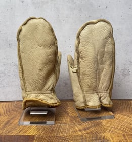 1960s Buckskin Leather Mittens Gloves