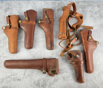 Collection of Hunter Leather Pistol Holsters
