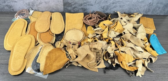 Assorted Deer Skin Leather Fragments