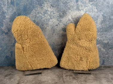 Montana Ranch Used Shearling Sheep Gloves Mittens