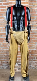 Vintage Buckskin Fringe Leather Pants