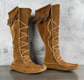 Custom Made High Top Leather Moccasins