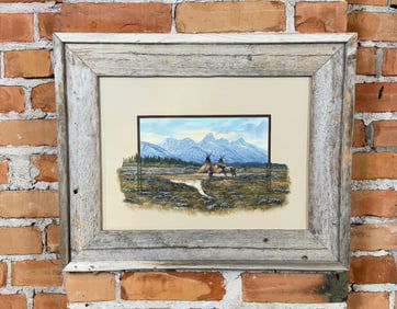 Guy Rowbury Montana Indian Gouache Painting