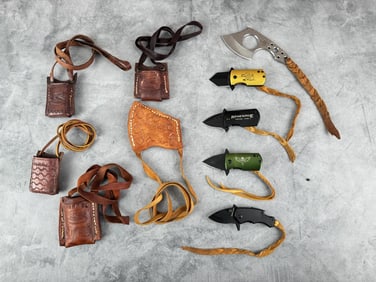 Group Of Knives With Darrel Johnson Neck Sheaths