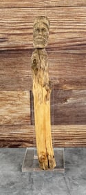 Darrel Johnson Carved Cottonwood Trapper