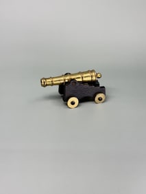 Cast Iron and Brass Artillery Desk Signal Cannon