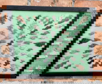 Frame of Native American Indian Arrowheads Points