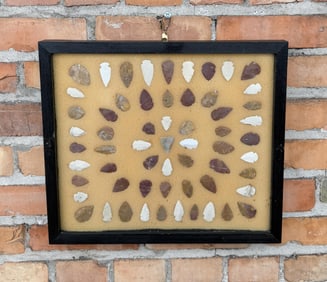 Frame of Native American Indian Arrowheads Points