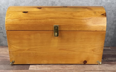 Custom Made Wood Round Top Chest