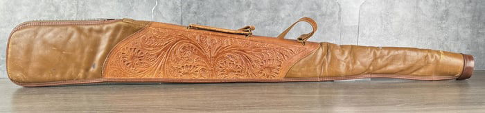Tooled Leather Padded Zipper Rifle Case