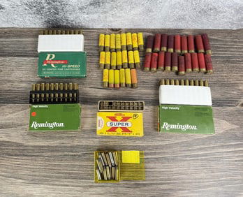Assorted Rifle and Shotgun Ammo and Brass