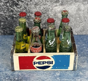Collection of Mini Soda Bottles in Carrier