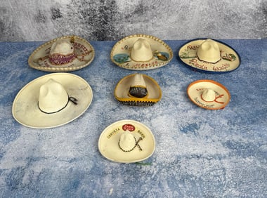 Antique Miniature Souvenir Sombrero Hats