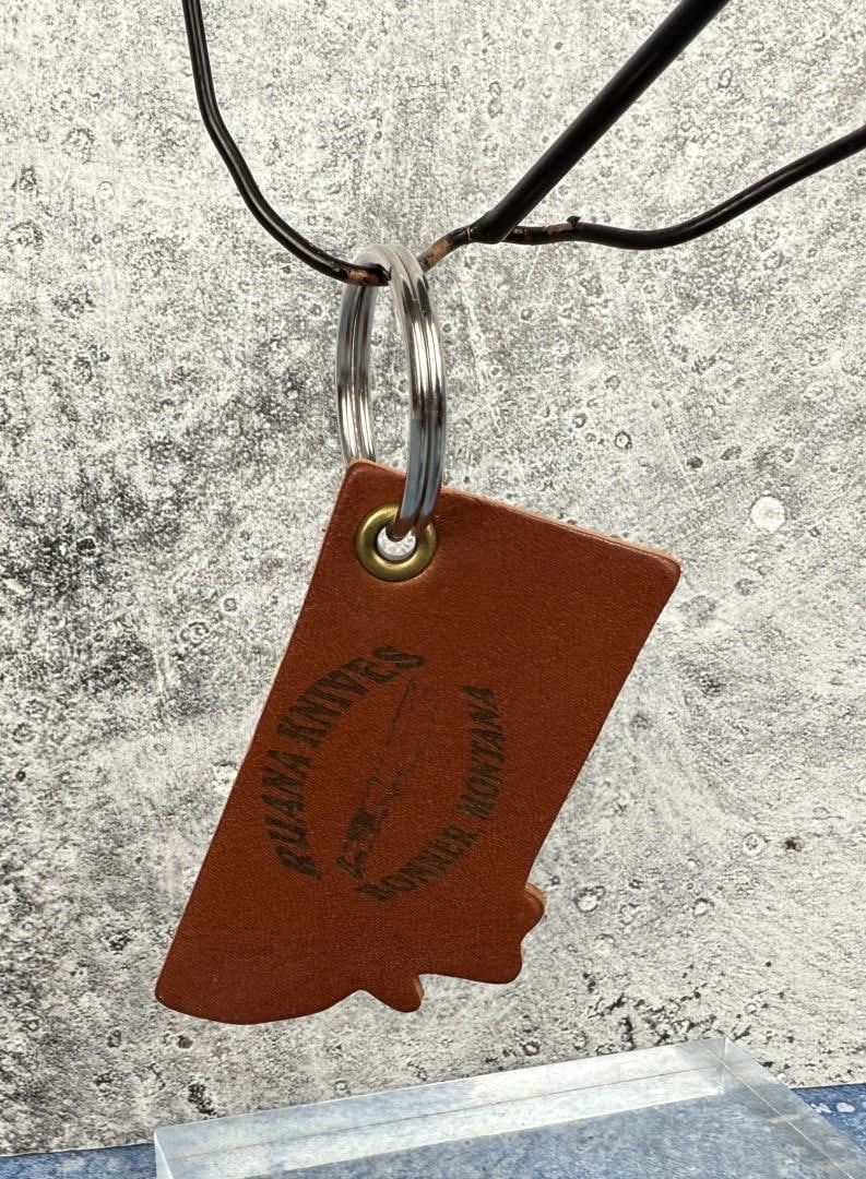 Ruana Knives Bonner Montana Keychain: 3 3/8" long.