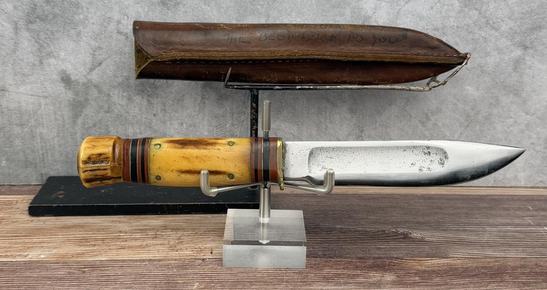 Marbles MSA Ideal Stag Handle: 8 3/4" long. Comes with original sheath.