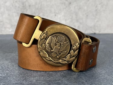 WW2 US Army 2 Piece Buckle Officers Belt