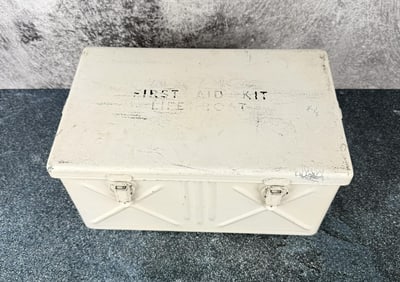 WW2 Life Boat First Aid Kit Metal Case Box